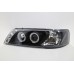 Nissan Sentra B14 95-98 Black Projector Head Lamp with Ring